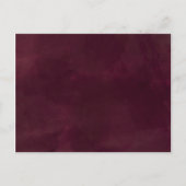 Hochzeit Das Datum speichern - Weinrot und Rose Go Ankündigungspostkarte (Rückseite)