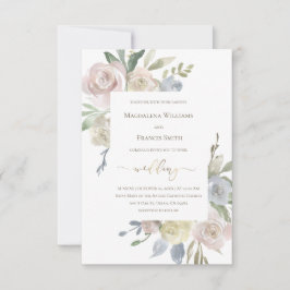 Hochzeit delikate Blume Bouquets Einladung