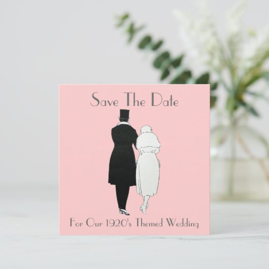 Hochzeit der 1920er Jahre rettet das Datum Save The Date (Stehend Vorderseite)