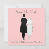 Hochzeit der 1920er Jahre rettet das Datum Save The Date (Vorderseite)