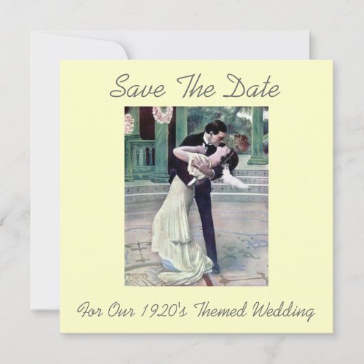 Hochzeit der 1920er Jahre rettet das Datum Save The Date (Vorderseite)