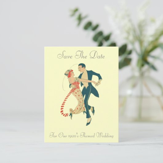Hochzeit der 1920er Jahre rettet das Datum Save The Date (Stehend Vorderseite)