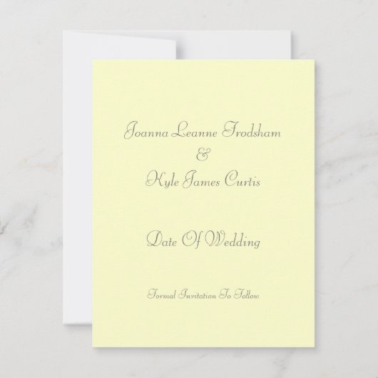 Hochzeit der 1920er Jahre rettet das Datum Save The Date (Rückseite)