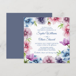 Hochzeit der Anemone-Blume Einladung