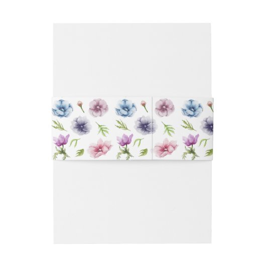 Hochzeit der Anemone-Blume Einladungsbanderole (Rückseitenbeispiel)