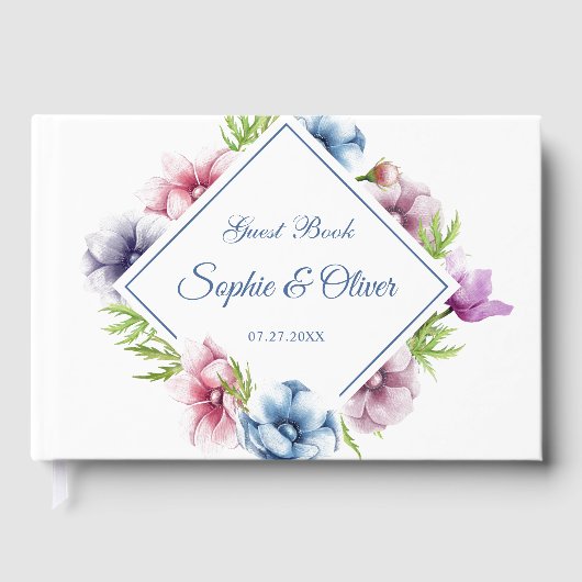 Hochzeit der Anemone-Blume Gästebuch (Vorderseite)