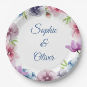 Hochzeit der Anemone-Blume Pappteller (Vorderseite)