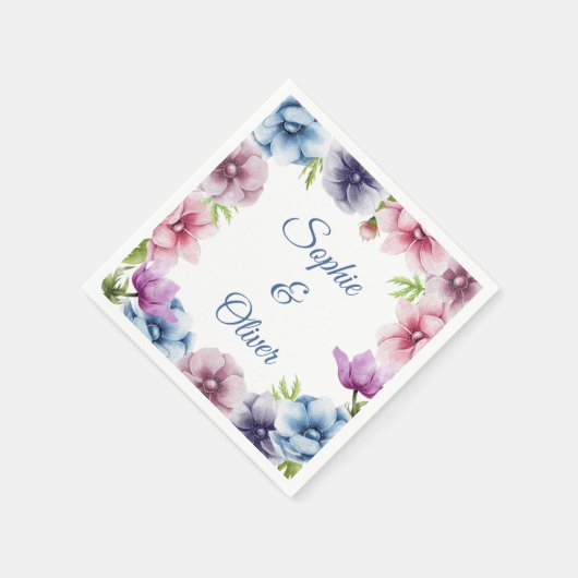 Hochzeit der Anemone-Blume Serviette (Ecke)