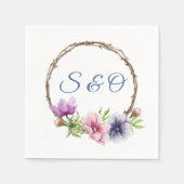 Hochzeit der Anemone-Blume Serviette (Vorderseite)