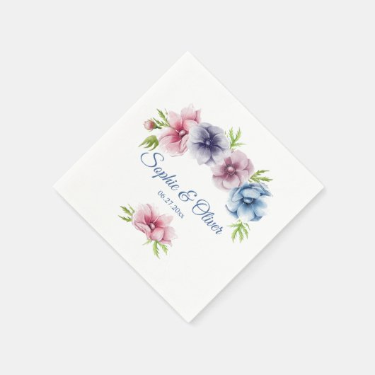 Hochzeit der Anemone-Blume Serviette (Ecke)