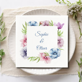 Hochzeit der Anemone-Blume Serviette