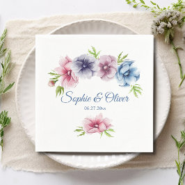 Hochzeit der Anemone-Blume Serviette