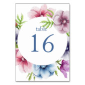 Hochzeit der Anemone-Blume Tischnummer (Vorderseite)