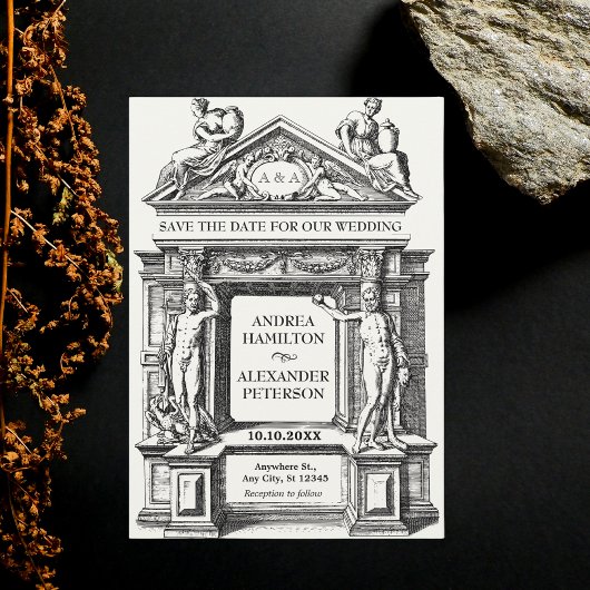 Hochzeit der antiken griechischen römischen Archit Save The Date