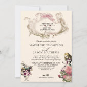 Hochzeit der Aquamarinen Blush-Alice im Wunderland Einladung (Vorderseite)