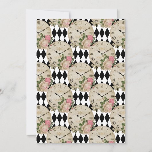 Hochzeit der Aquamarinen Blush-Alice im Wunderland Einladung (Rückseite)