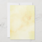 Hochzeit der aquamarinen Gelbblütenblume Einladung (Rückseite)