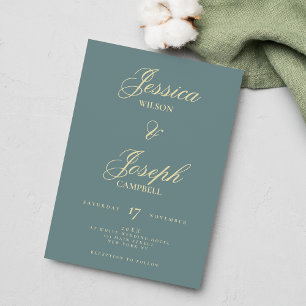 Hochzeit der aquamarinen Schriftzeichen Einladung