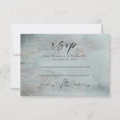 Hochzeit der Aquamarinen Wasserfarbenkalligrafie RSVP Karte (Vorderseite)