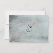 Hochzeit der Aquamarinen Wasserfarbenkalligrafie RSVP Karte (Rückseite)