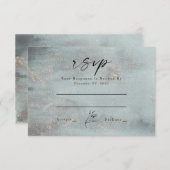 Hochzeit der Aquamarinen Wasserfarbenkalligrafie RSVP Karte (Vorne/Hinten)