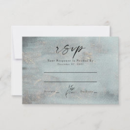 Hochzeit der Aquamarinen Wasserfarbenkalligrafie RSVP Karte