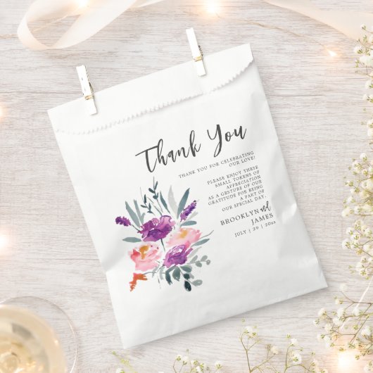 Hochzeit der Aquarellfarben-Blume Geschenktütchen (Ausgeschnitten)