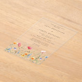 Hochzeit der Aquarellfarben-Wildblume Acryleinladungen (Ablage )