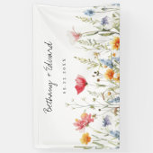 Hochzeit der Aquarellfarben-Wildblume Banner (Vertikal)