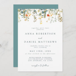 Hochzeit der Aquarellfarben-Wildblume Einladung