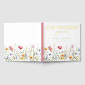 Hochzeit der Aquarellfarben-Wildblume Gästebuch (Voll)