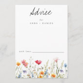 Hochzeit der Aquarellfarben-Wildblume Hinweiskarte (Vorderseite)