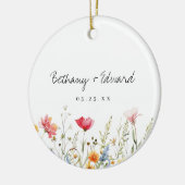 Hochzeit der Aquarellfarben-Wildblume Keramik Ornament (Links)