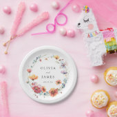 Hochzeit der Aquarellfarben-Wildblume Pappteller (Party)