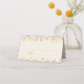 Hochzeit der Aquarellfarben-Wildblume Platzkarte (Vorderseite)