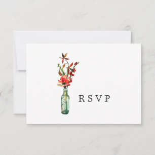 Hochzeit der Aquarellfarben-Wildblume RSVP Karte