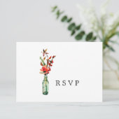 Hochzeit der Aquarellfarben-Wildblume RSVP Karte (Stehend Vorderseite)