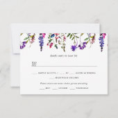 Hochzeit der Aquarellfarben-Wildblume RSVP Karte (Rückseite)