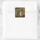 Hochzeit der Bauern, 1568 Quadratischer Aufkleber (Tasche)