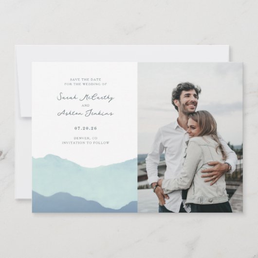 Hochzeit der Bergkette Save The Date (Vorderseite)