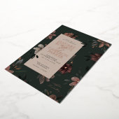 Hochzeit der bezauberten dunkelgrünen Blüte Folieneinladung (Gedreht)