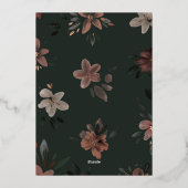 Hochzeit der bezauberten dunkelgrünen Blüte Folieneinladung (Rückseite)