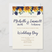 Hochzeit der Blaublauen Elfenbeinküste und Sonnenb Einladung (Vorderseite)