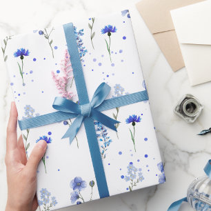 Hochzeit der Blaublauen Wildblume Geschenkpapier