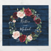 Hochzeit der Blauburgunder-Wasserfarbenkrake Schaumweinetikett (Einzelnes Label)