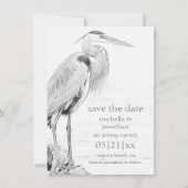 Hochzeit der Blaue Heron Water Bird Save The Date (Vorderseite)