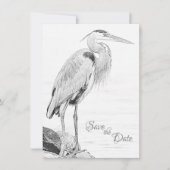 Hochzeit der Blaue Heron Water Bird Save The Date (Vorderseite)