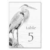Hochzeit der Blaue Heron Water Bird Tischnummer (Rückseite)