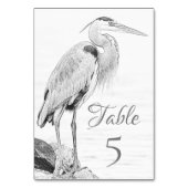 Hochzeit der Blaue Heron Water Bird Tischnummer (Rückseite)
