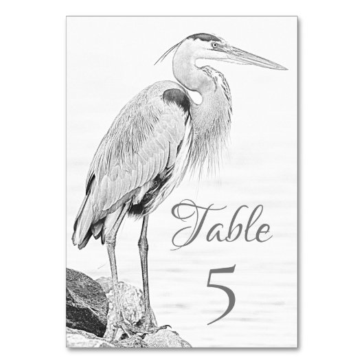 Hochzeit der Blaue Heron Water Bird Tischnummer (Vorderseite)
